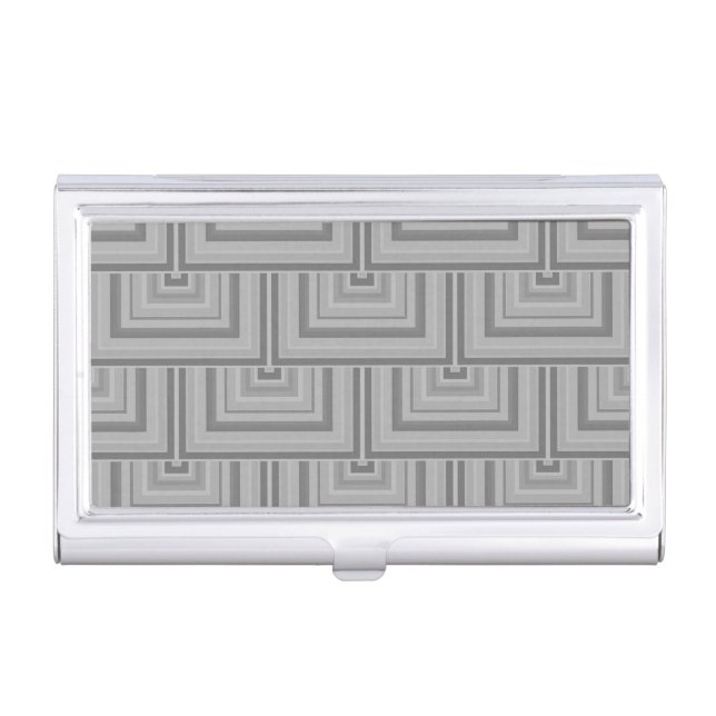 Grey square scales business card case (Front)
