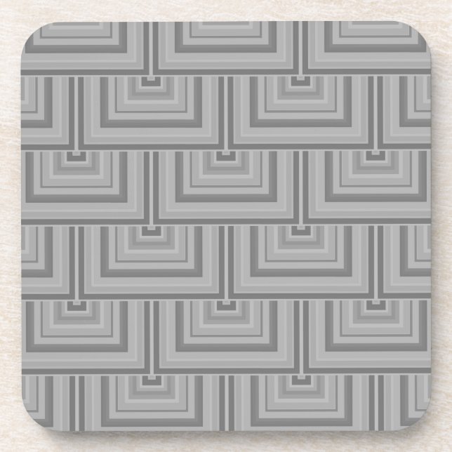 Grey square scales drink coaster (Front)