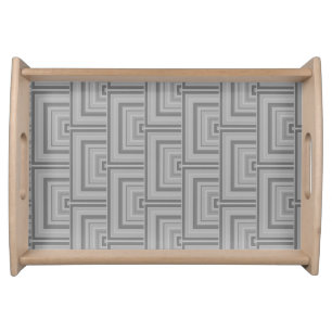 Grey square scales serving tray