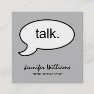 Grey Square Talk Psychotherapist Appointment Card
