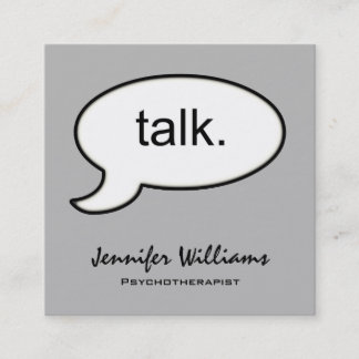 Grey Square Talk Psychotherapist Appointment Card