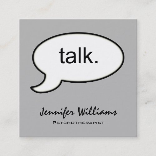 Grey Square Talk Psychotherapist Appointment Card