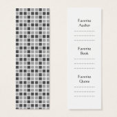 Grey Squares Pattern Bookmark (Front & Back)