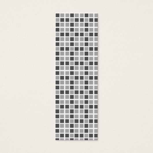 Grey Squares Pattern Bookmark (Front)