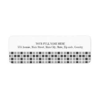 Grey Squares Pattern Label