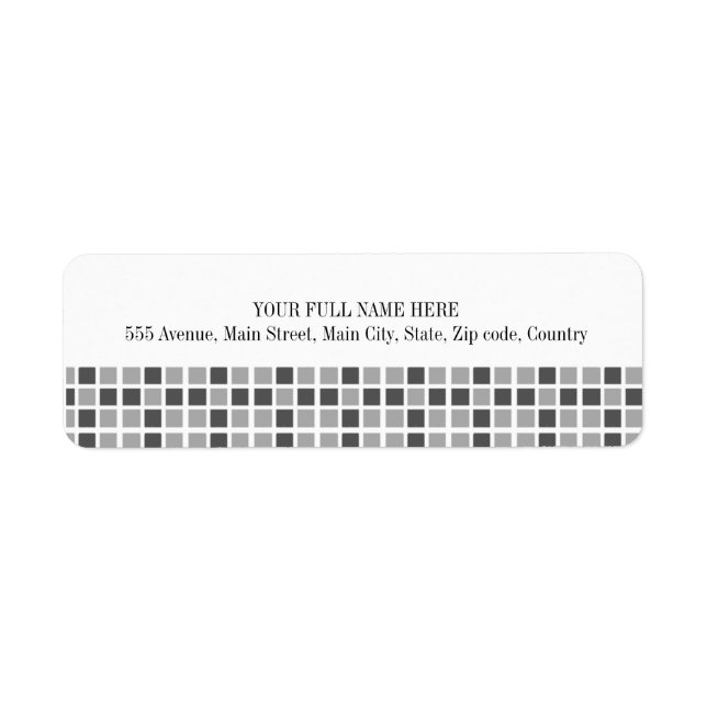 Grey Squares Pattern Label (Front)