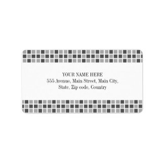 Grey Squares Pattern Label