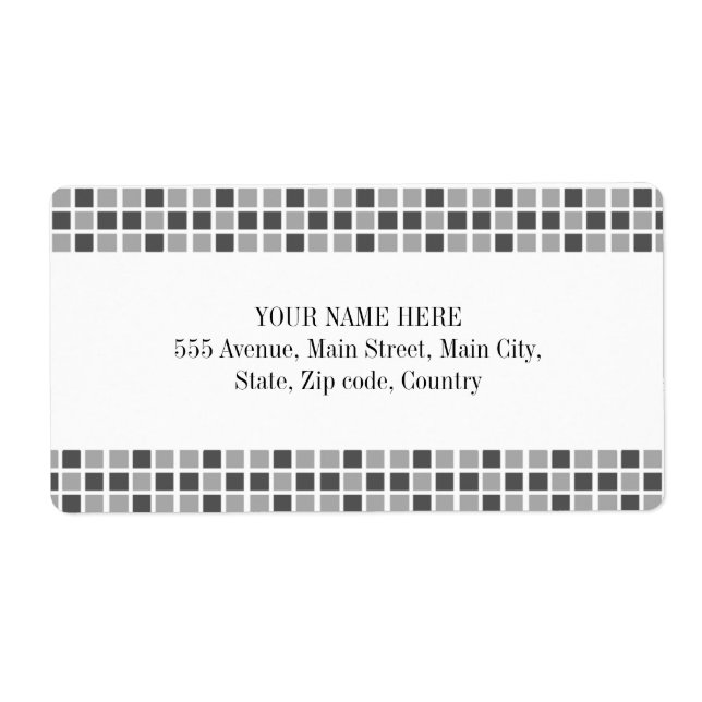 Grey Squares Pattern Label (Front)