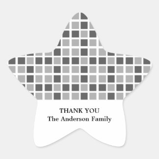 Grey Squares Pattern Star Sticker