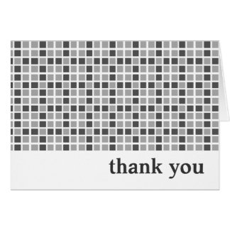 Grey Squares Pattern Thank You Cards