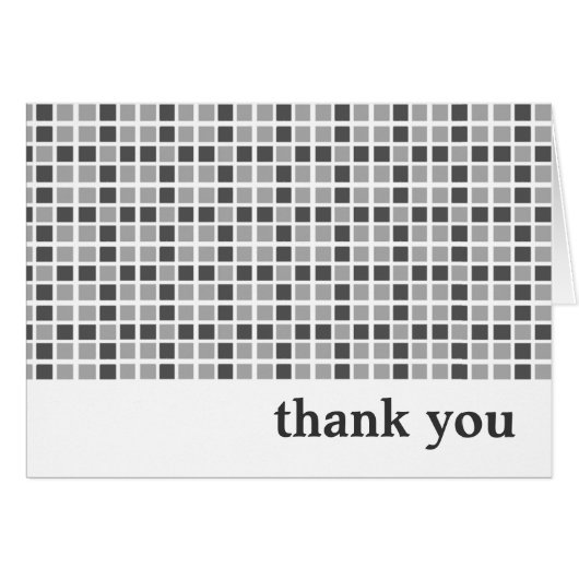 Grey Squares Pattern Thank You Cards (Front Horizontal)
