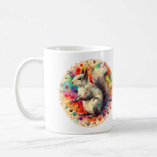 Grey Squirrel Coffee Mug (Left)