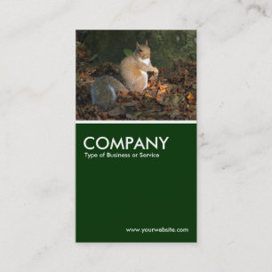 Grey Squirrel - Dark Green Business Card