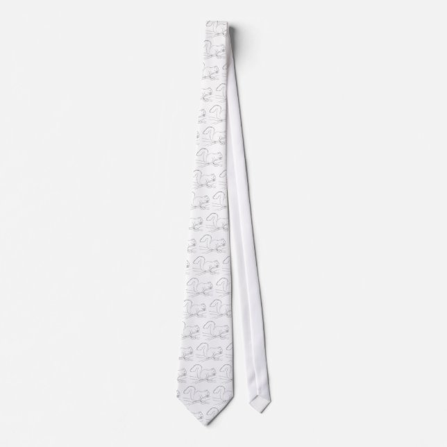 Grey Squirrel, Eating a Nut. Sketch. Tie (Front)