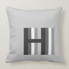 Grey Stacked Monogram Pillow