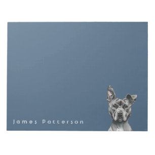 Grey Stalky Pit Bull Dog Drawing Notepad