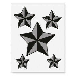 Grey star design temporary tattoos