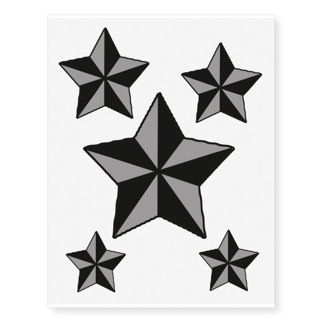 Grey star design temporary tattoos (Front)