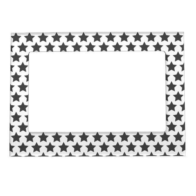 Grey Stars Pattern Magnetic Photo Frame (Front)