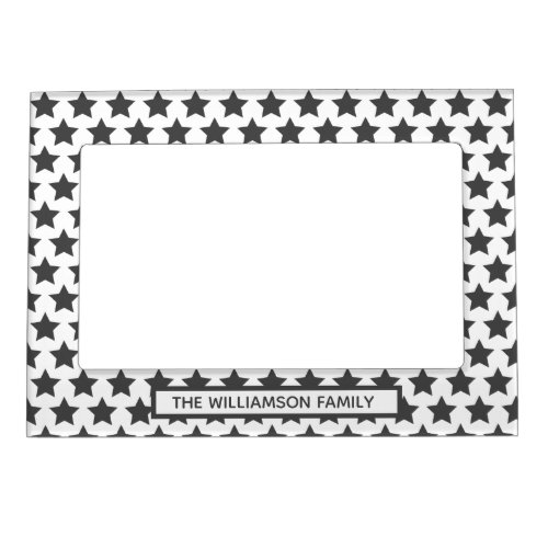Grey Stars Pattern _ Personalized Magnetic Frame