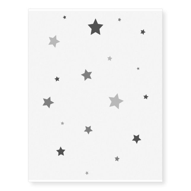 Grey Stars Temporary Tattoos (Front)