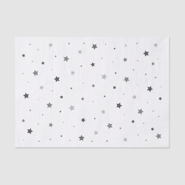 Grey Stars Tissue Paper (Front)