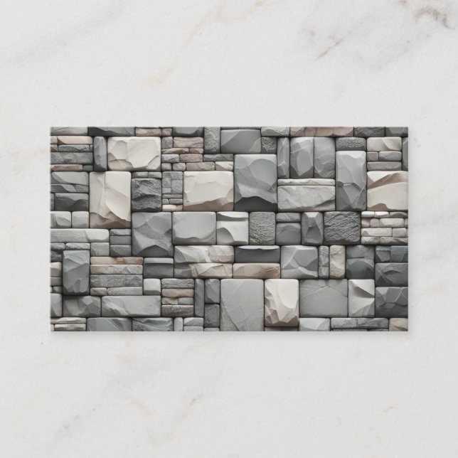 Grey Stone Brick with Brown Texture Business Card (Front)