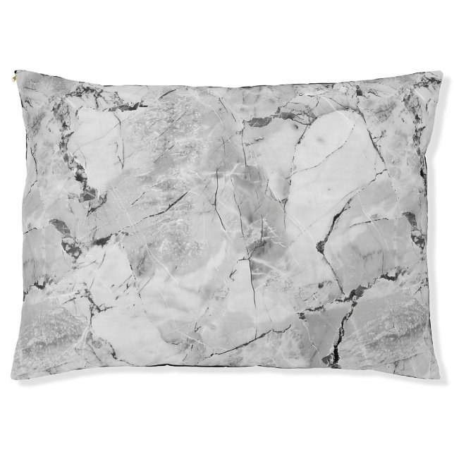 Grey Stone Mosaic Cascade Custom Outdoor Dog Bed - (Front)