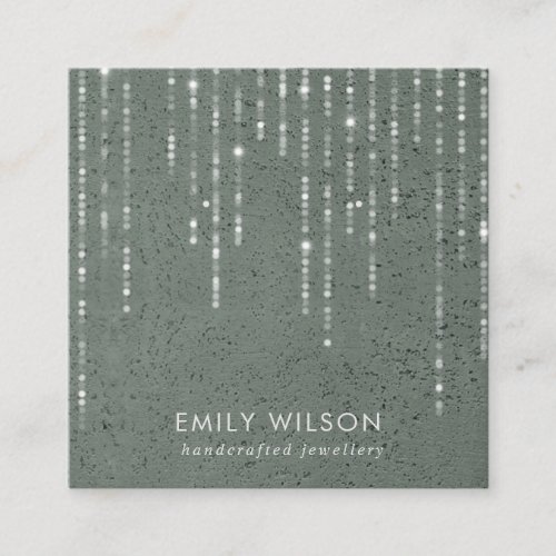 GREY STONE STRING LIGHTS STUD EARRING DISPLAY SQUARE BUSINESS CARD
