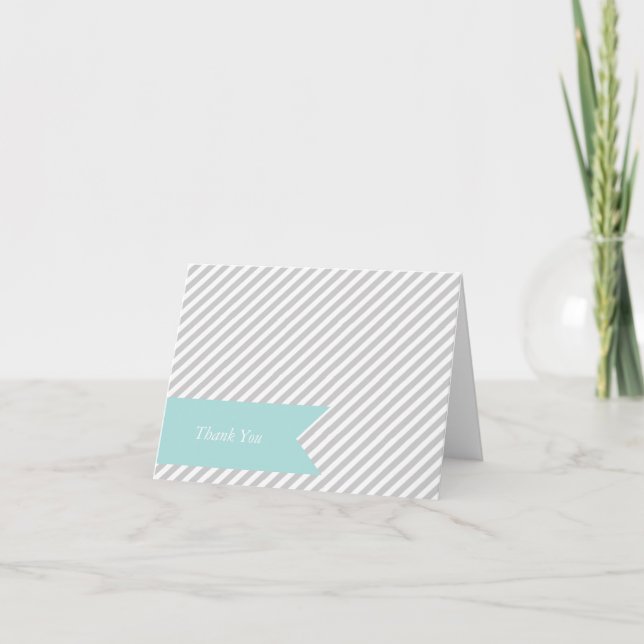 Grey Stripe Blank Note Cards (Front)