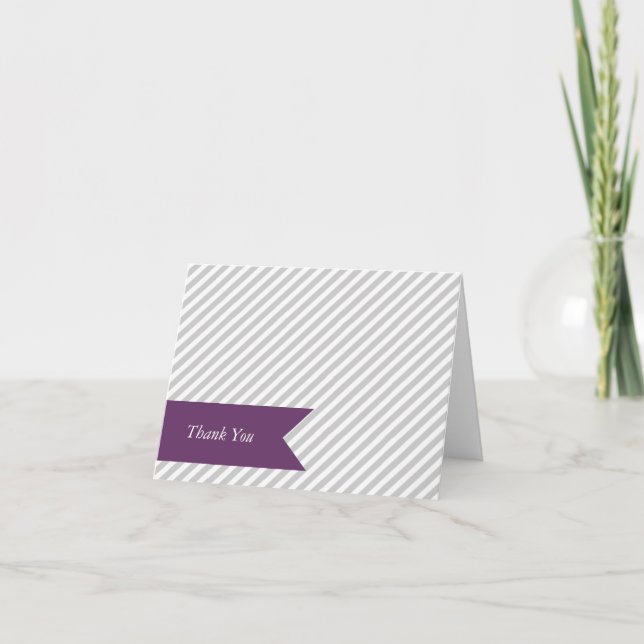 Grey Stripe Blank Note Cards (Front)