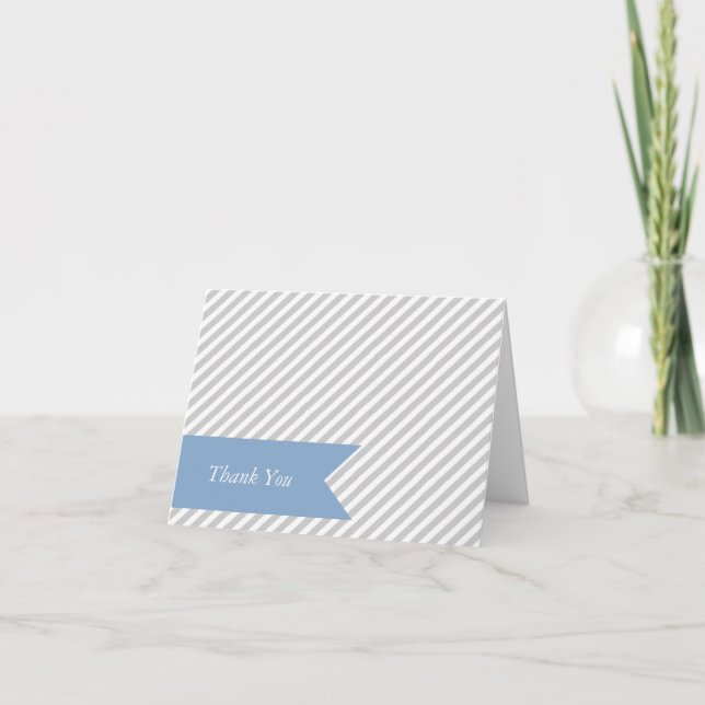Grey Stripe Blank Note Cards (Front)
