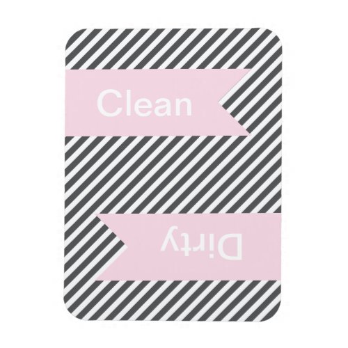 Grey Striped Clean _ Dirty Dishwasher Magnets