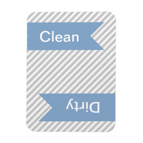 Grey Striped Clean _ Dirty Dishwasher Magnets