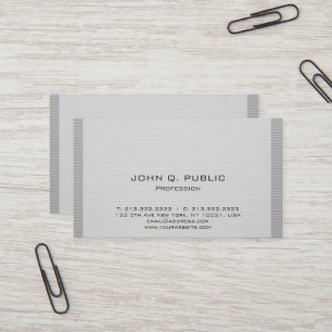 Grey Striped Professional Elegant Stylish Design Business Card