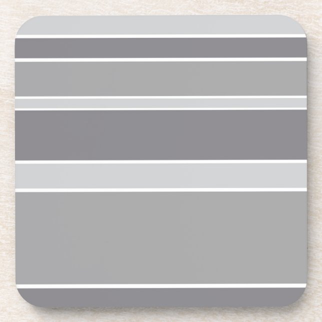 Grey stripes beverage coaster (Front)