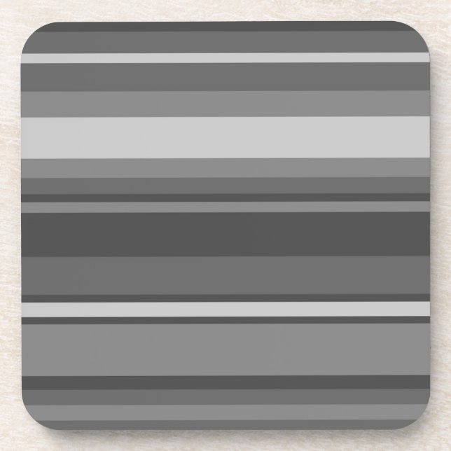 Grey stripes beverage coaster (Front)