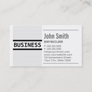 Grey Stripes Bodybuilding Business Card