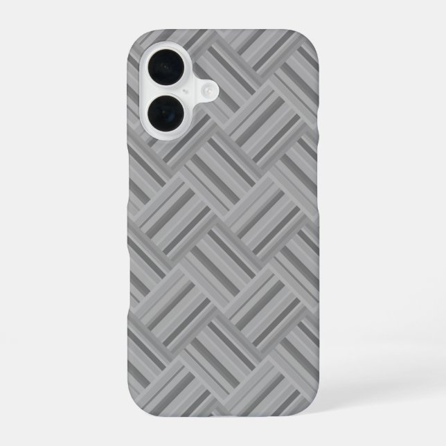 Grey stripes diagonal weave pattern iphone case (Back)