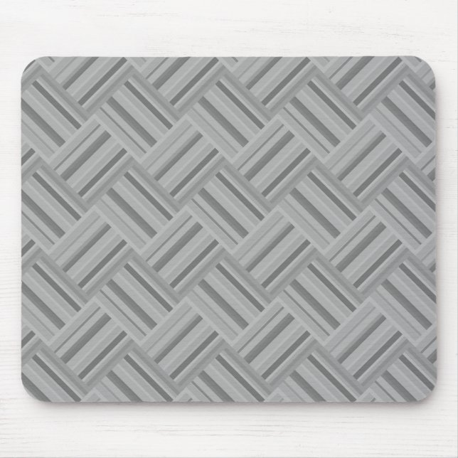 Grey stripes diagonal weave pattern mouse pad (Front)