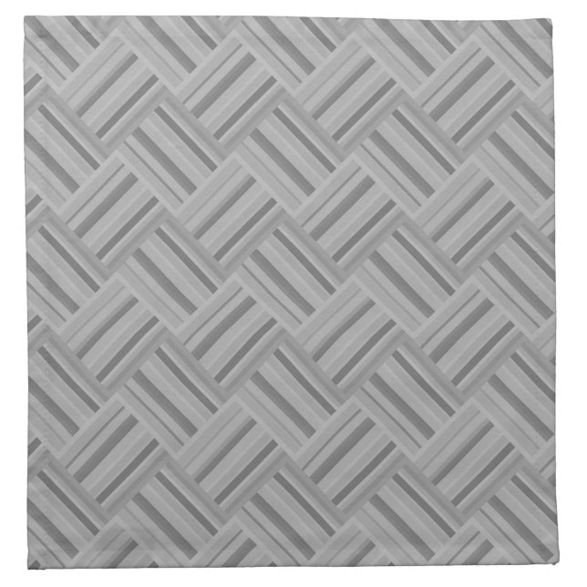 Grey stripes diagonal weave pattern napkin (Front)