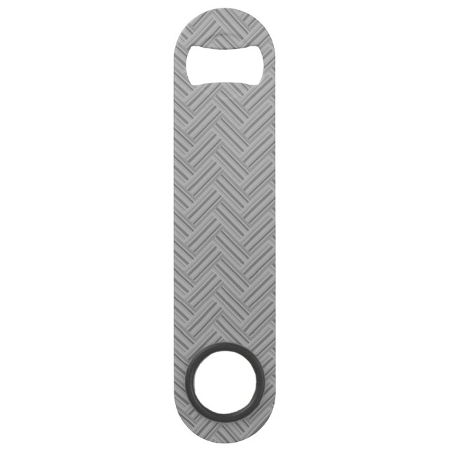 Grey stripes double weave pattern speed bottle opener (Front)