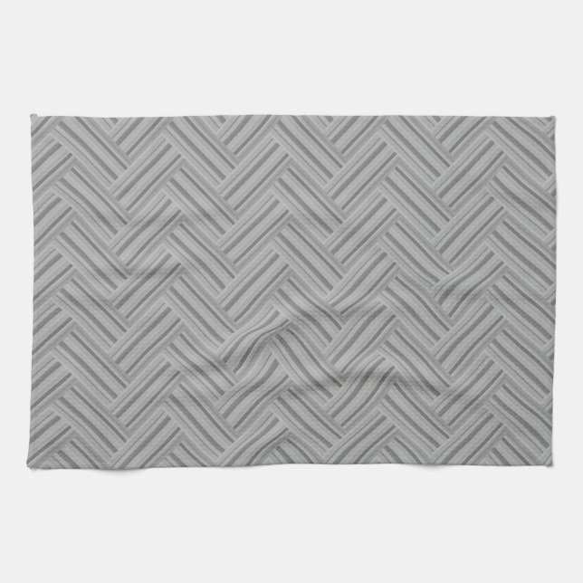 Grey stripes double weave pattern towel (Horizontal)