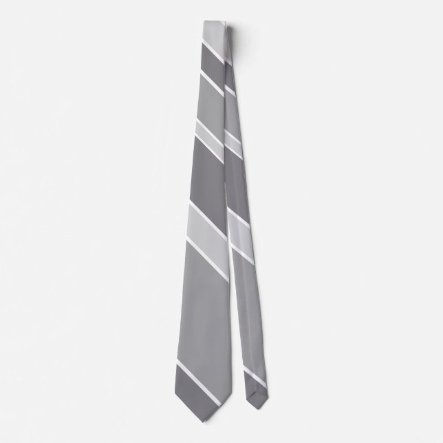 Grey stripes neck tie (Front)