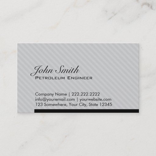 Customizable Grey Stripes Petroleum Engineer Business Card