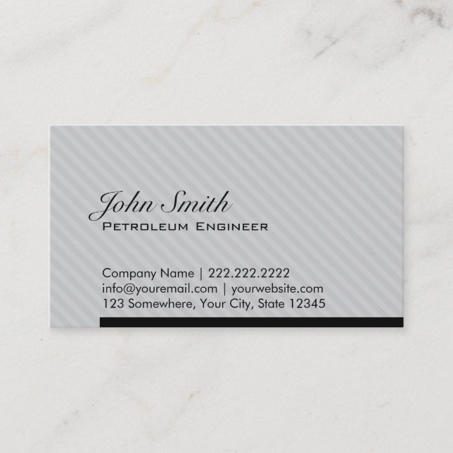 Grey Stripes Petroleum Engineer Business Card (Front)