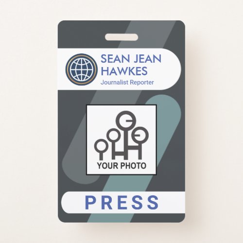 Grey Stripes Press Visitor Badge