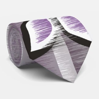 Grey stripes purple petals modern wet paint neck tie