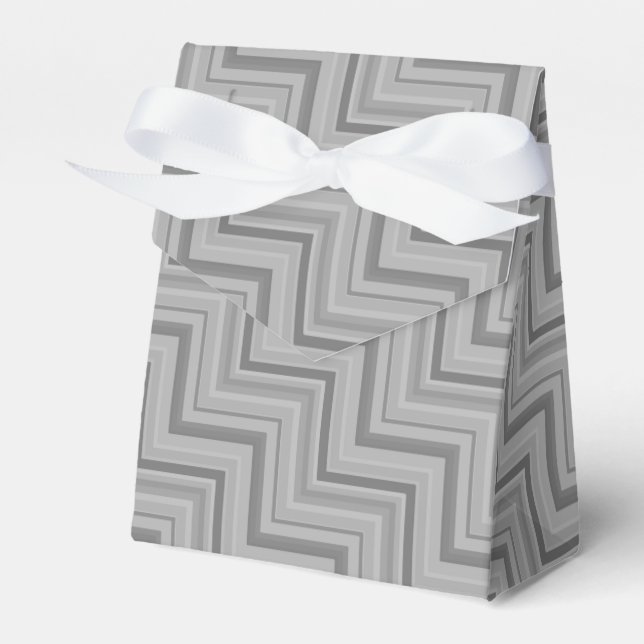 Grey stripes stairs pattern favor boxes (Front Side)