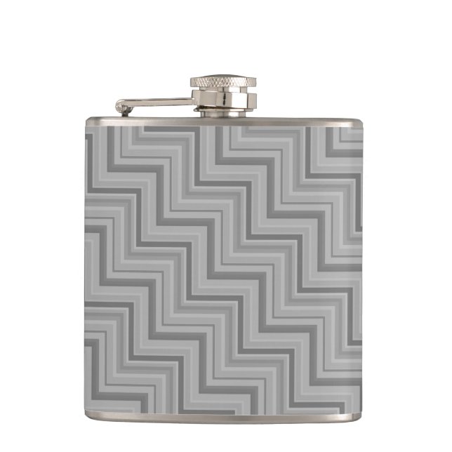 Grey stripes stairs pattern flask (Front)